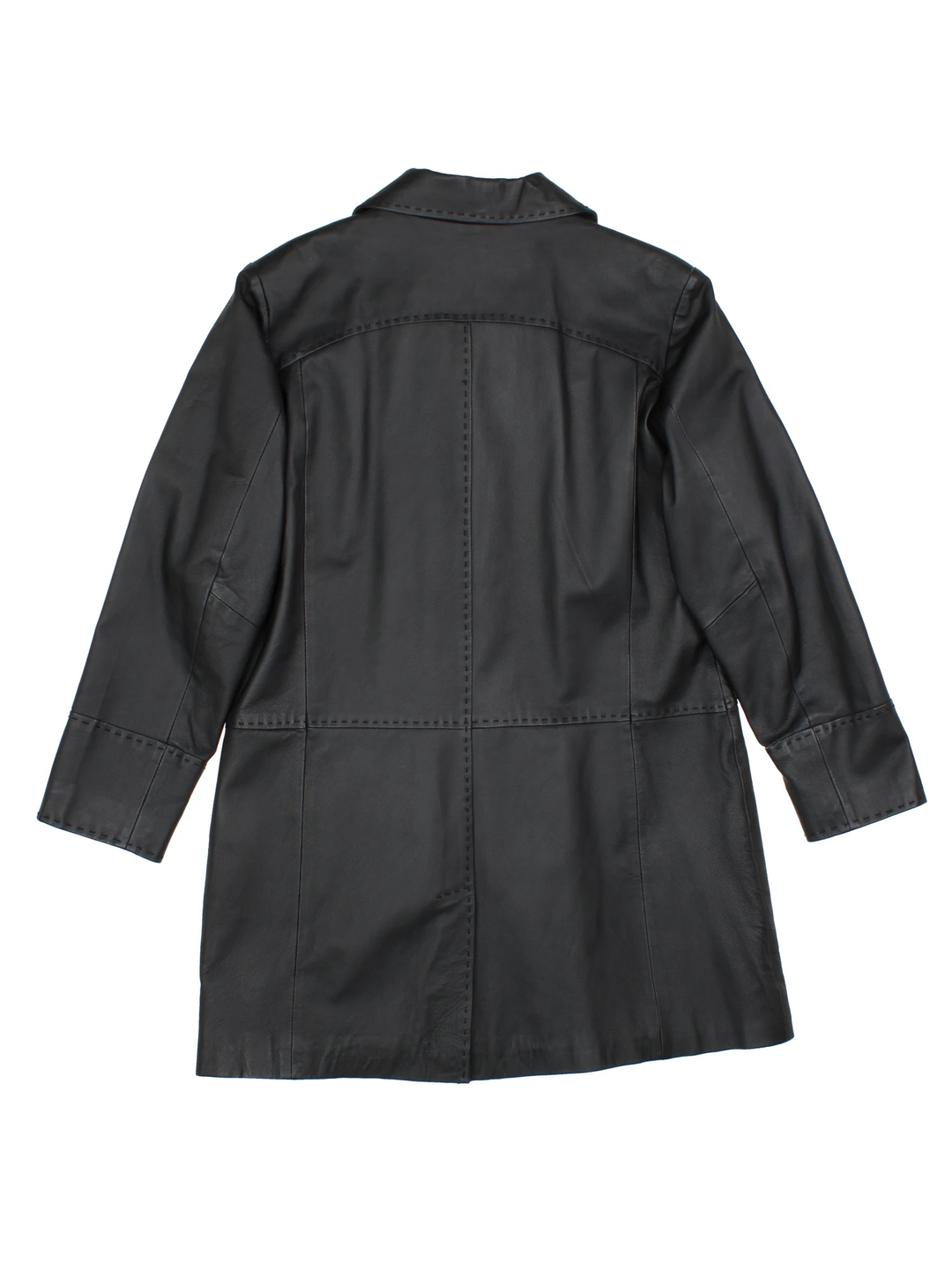 Y2K Leather Trench Coat (Size S)