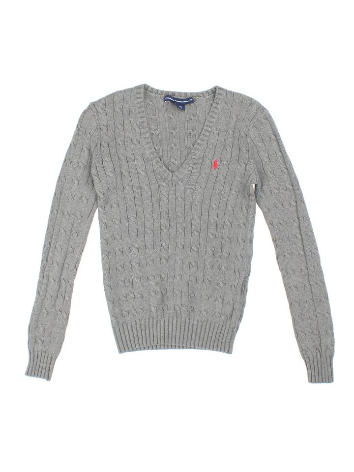 Ralph Lauren Strickpullover mit Zopfmuster (Größe XXS)
