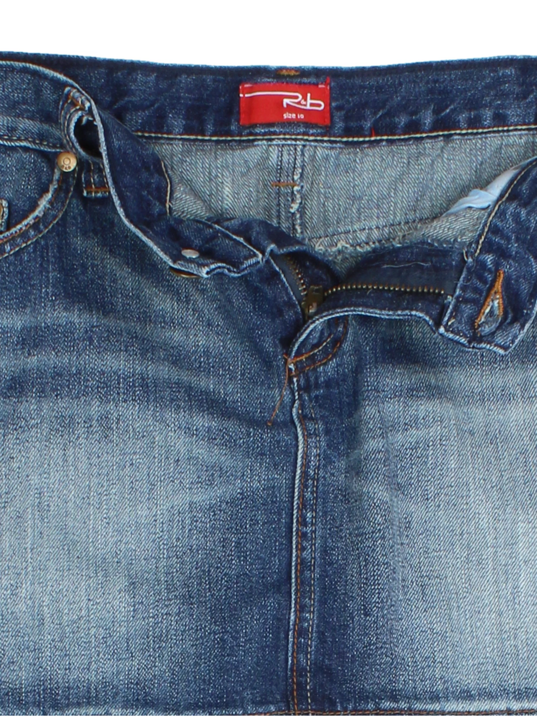 Y2K Pleated Hem Denim Mini Skirt (Size M)