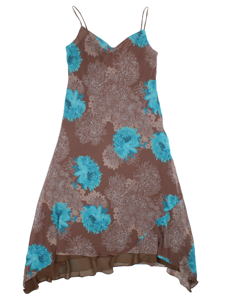 90er-Jahre-Blumen-Midikleid (Größe M)