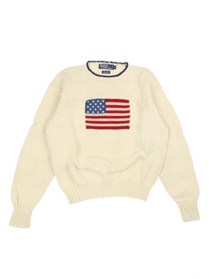 Ralph Lauren Pullover mit Schneeflockenmuster aus den 90ern (Größe L)