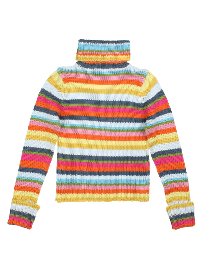 Y2K Stipe Roll Neck Jumper (Size XXS)
