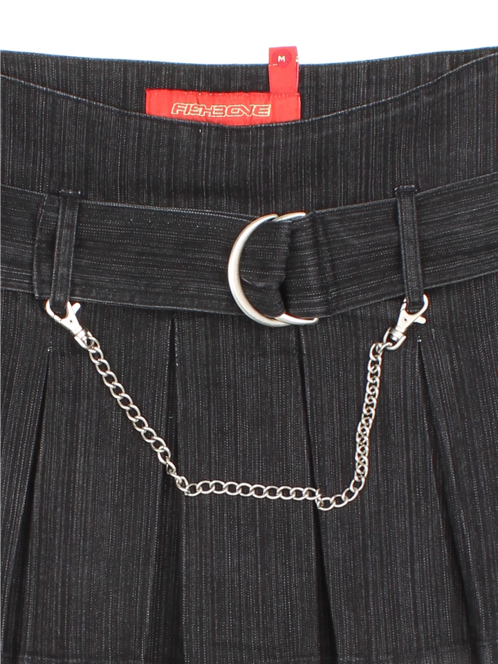 Y2K Pleated Mini Skirt (Size XL) - VintageFolk