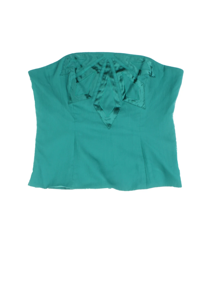 Y2K Appliqued Bandeau Top (Size XXS) - VintageFolk