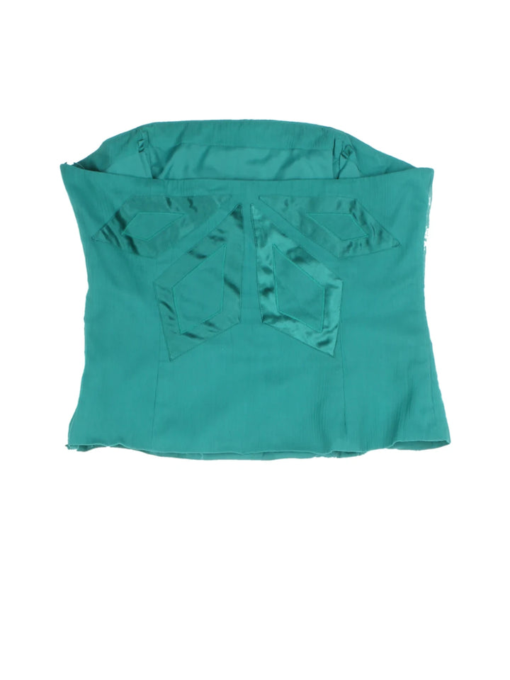 Y2K Appliqued Bandeau Top (Size XXS) - VintageFolk