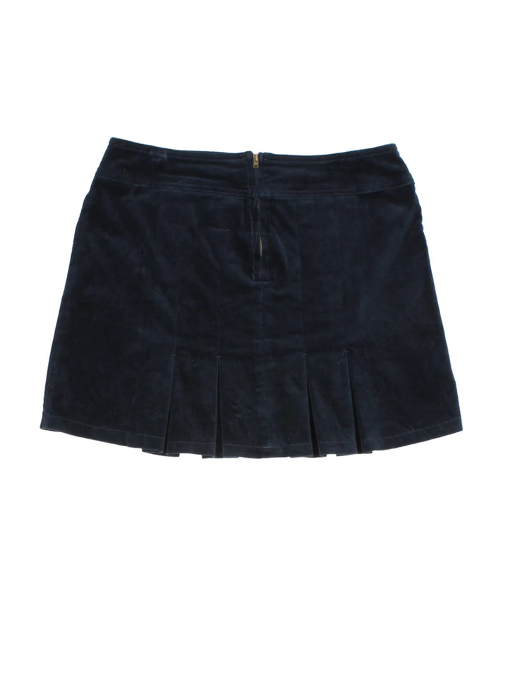 90's Cord Pleated Mini Skirt (Size XL) - VintageFolk