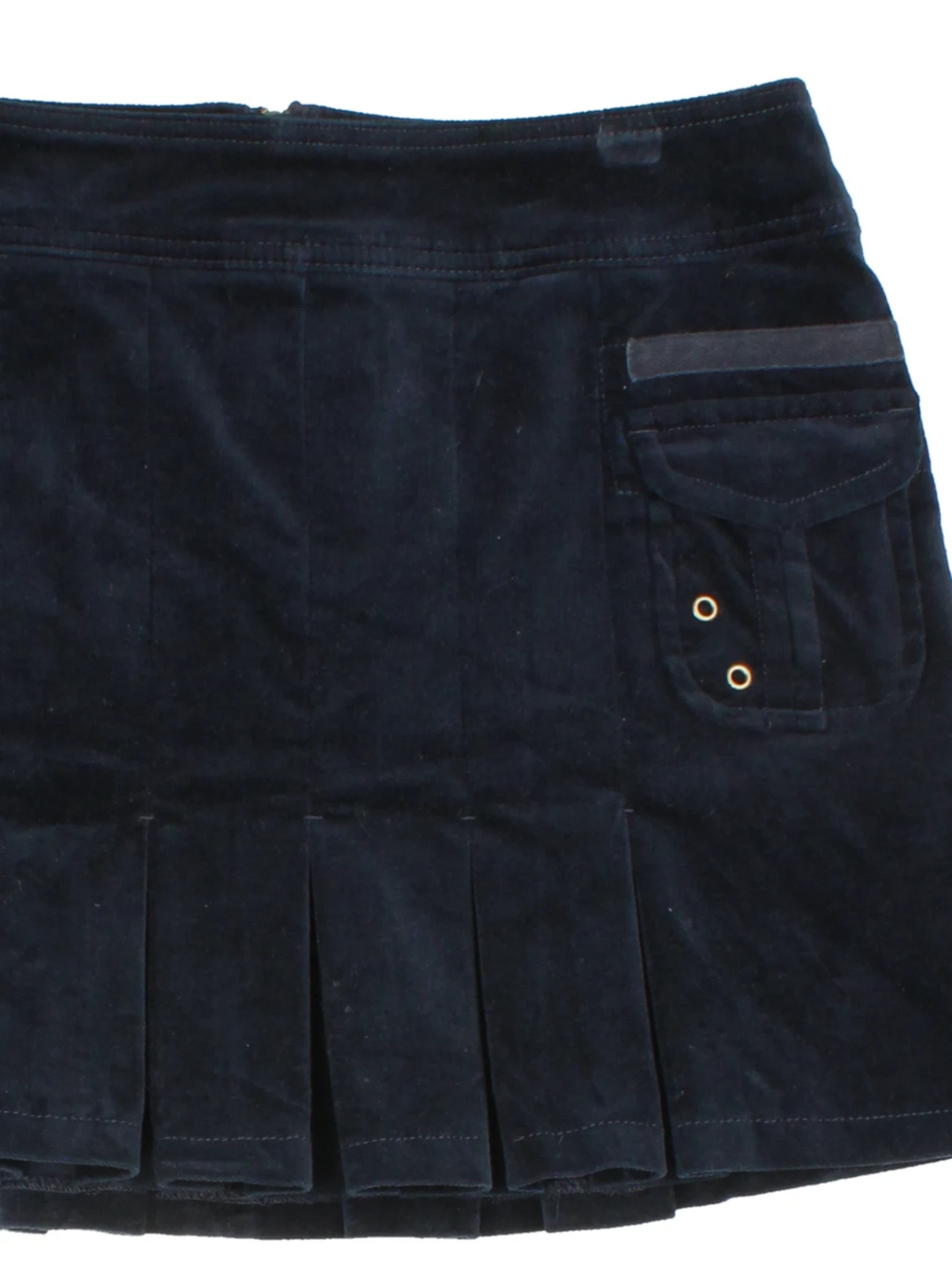 90's Cord Pleated Mini Skirt (Size XL) - VintageFolk