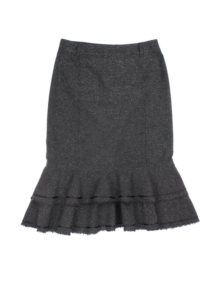 90's Ruffle Hem Pencil Skirt (Size M) - VintageFolk