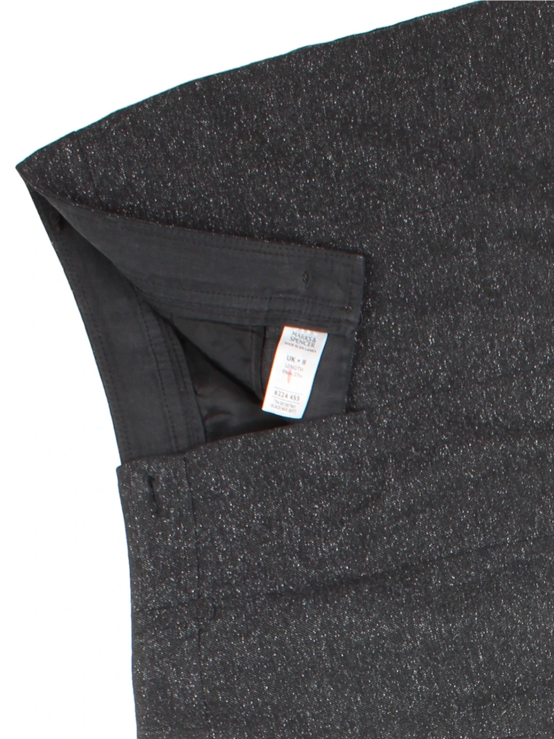 90's Ruffle Hem Pencil Skirt (Size M) - VintageFolk