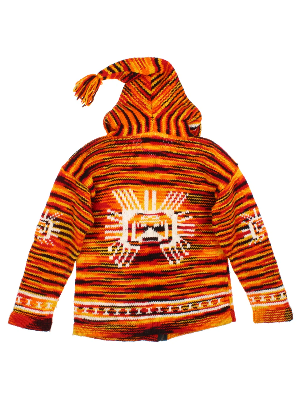 Ecuadorian Wool Hoodie Cardigan (Size S) - VintageFolk