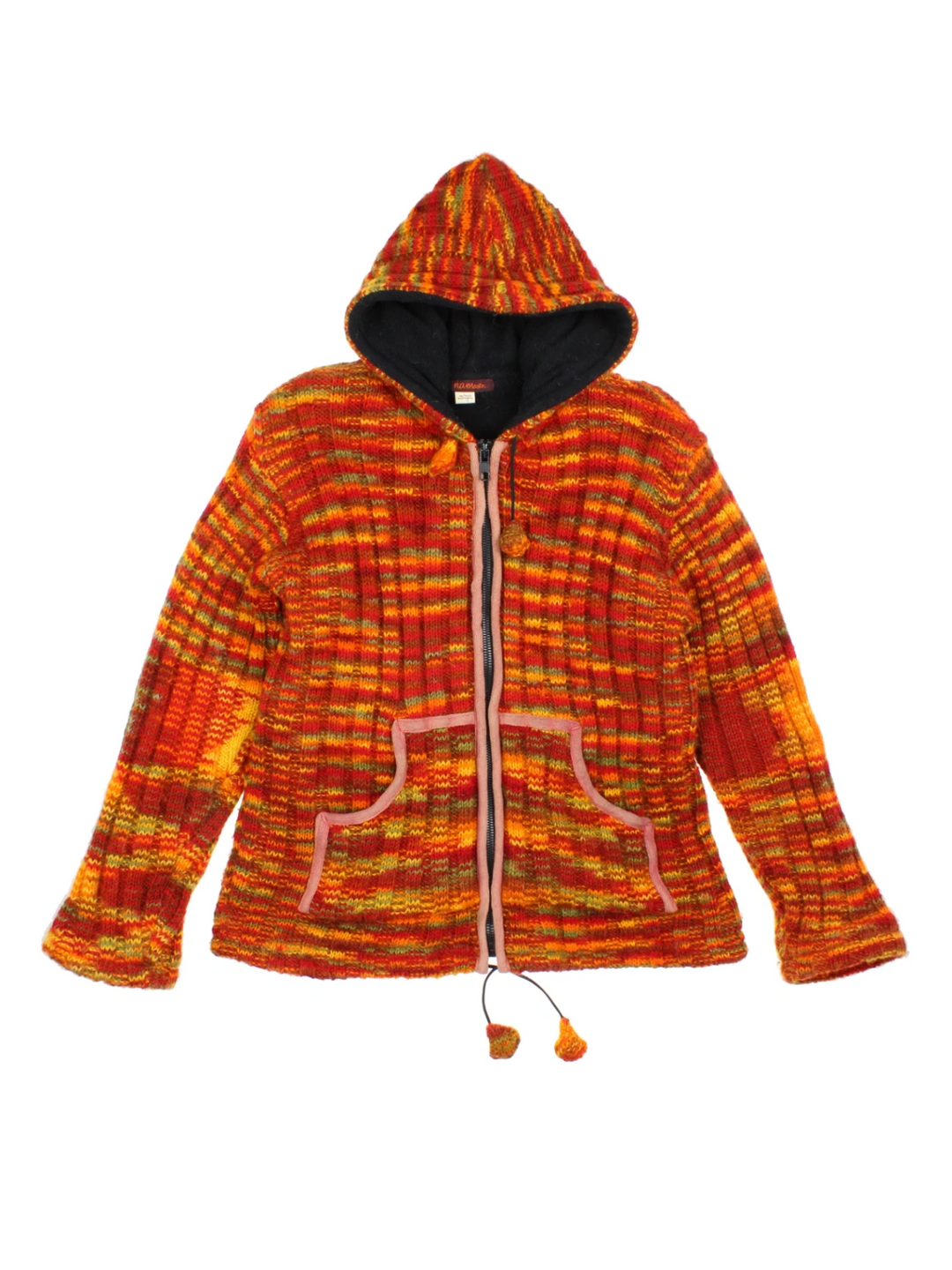 Nepal Woollen Zip Up Festival Cardigan (Size  M) - VintageFolk