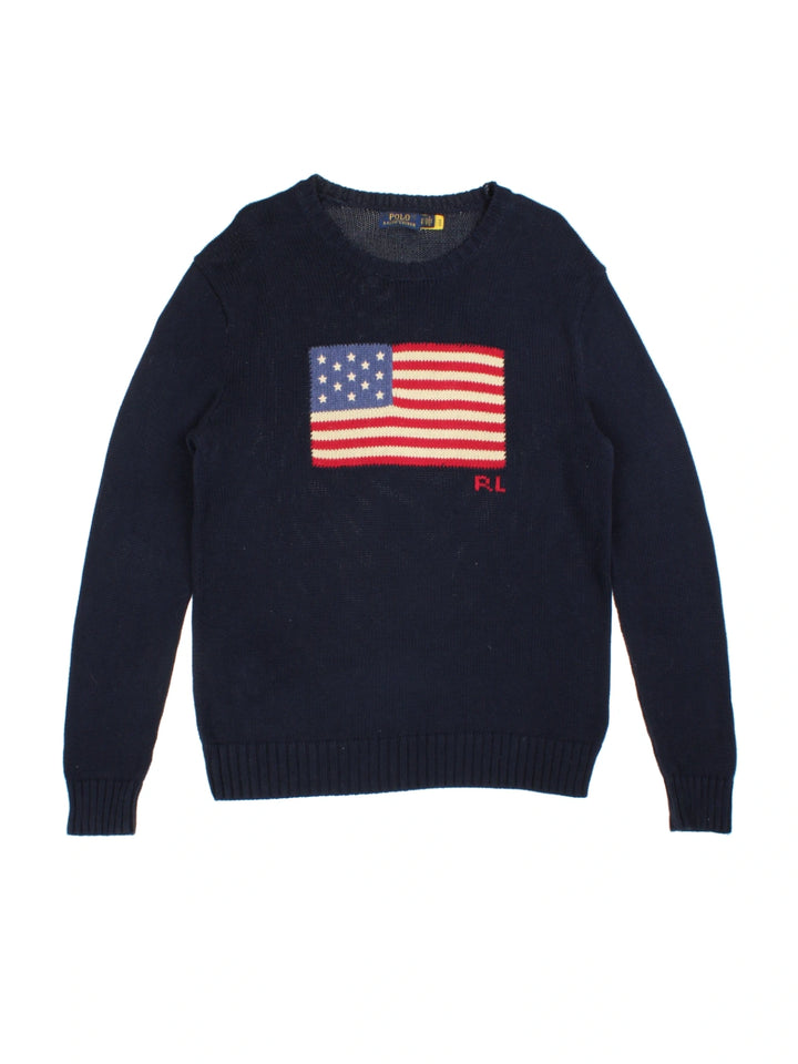 Polo Ralph Lauren Iconic Flag Jumper (Size S) - VintageFolk