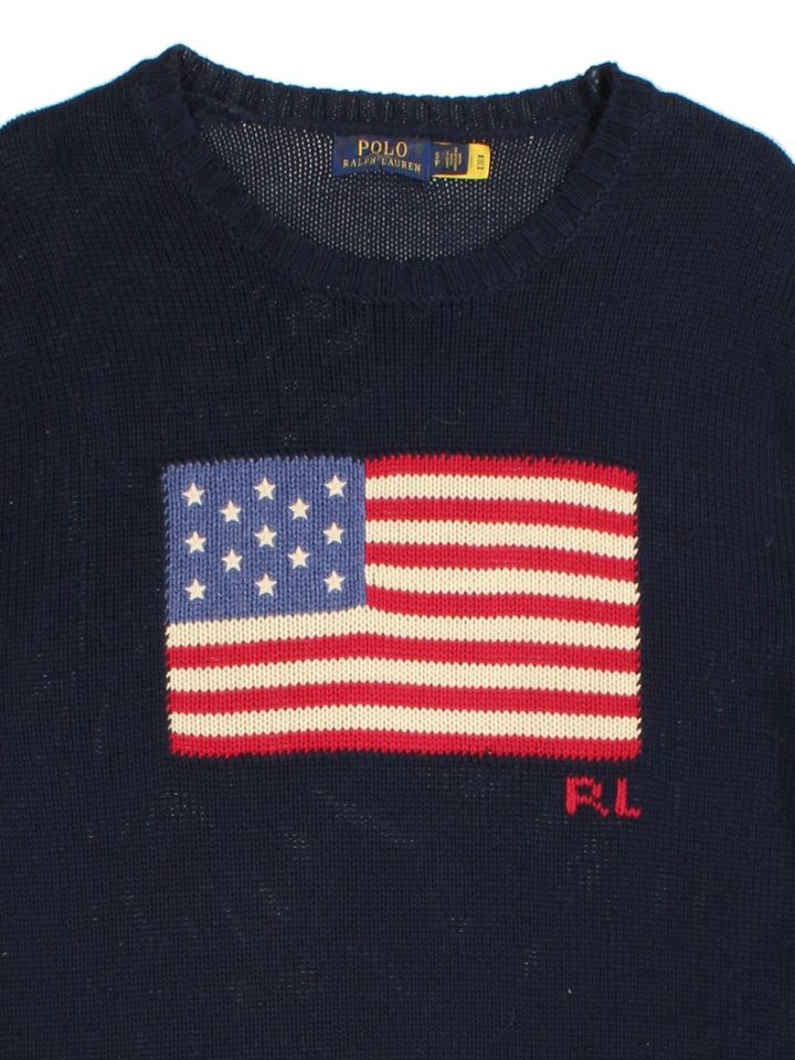 Polo Ralph Lauren Iconic Flag Jumper (Size S) - VintageFolk