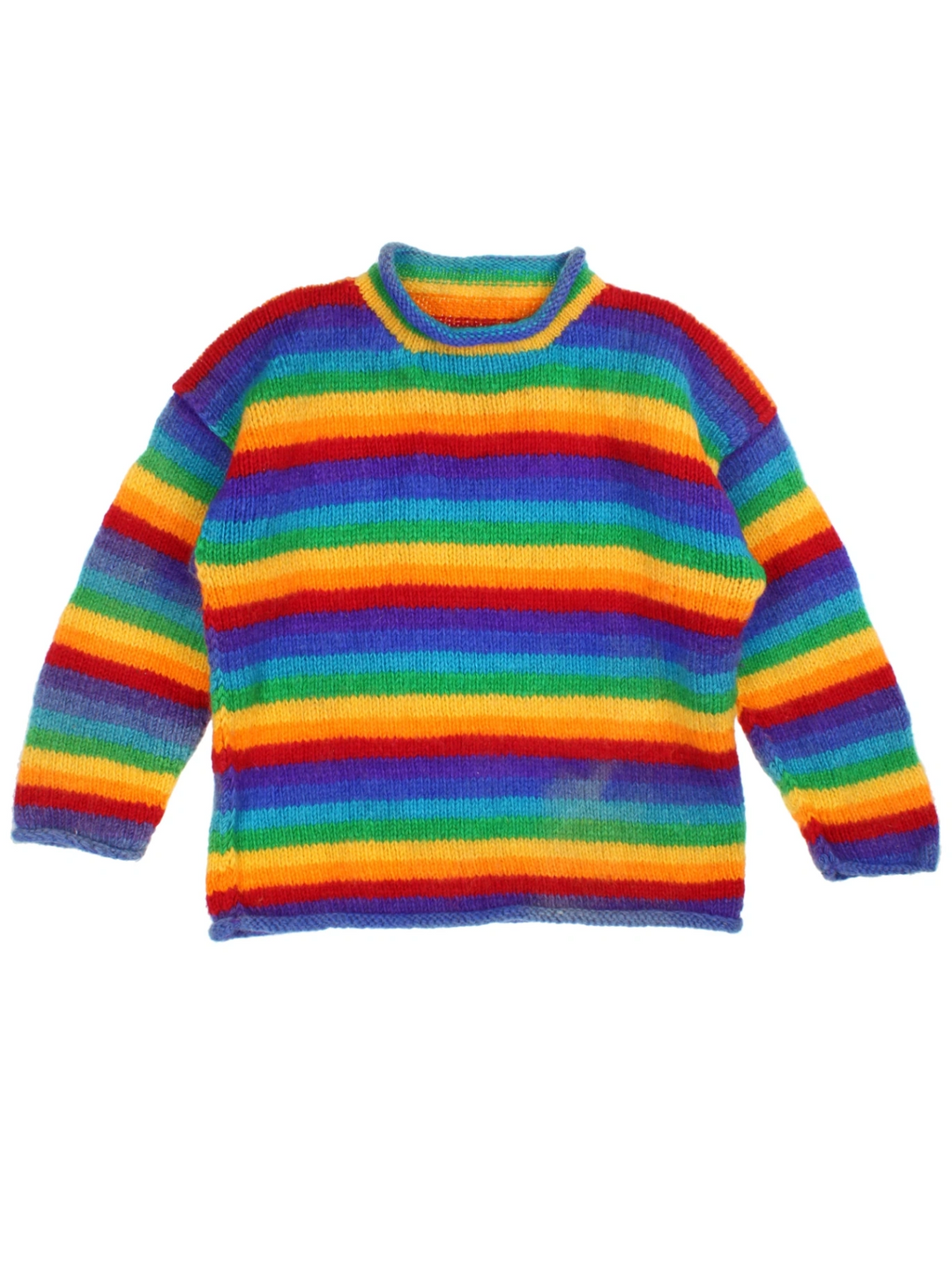 Vintage Rainbow Stripe Jumper (Size L) - VintageFolk