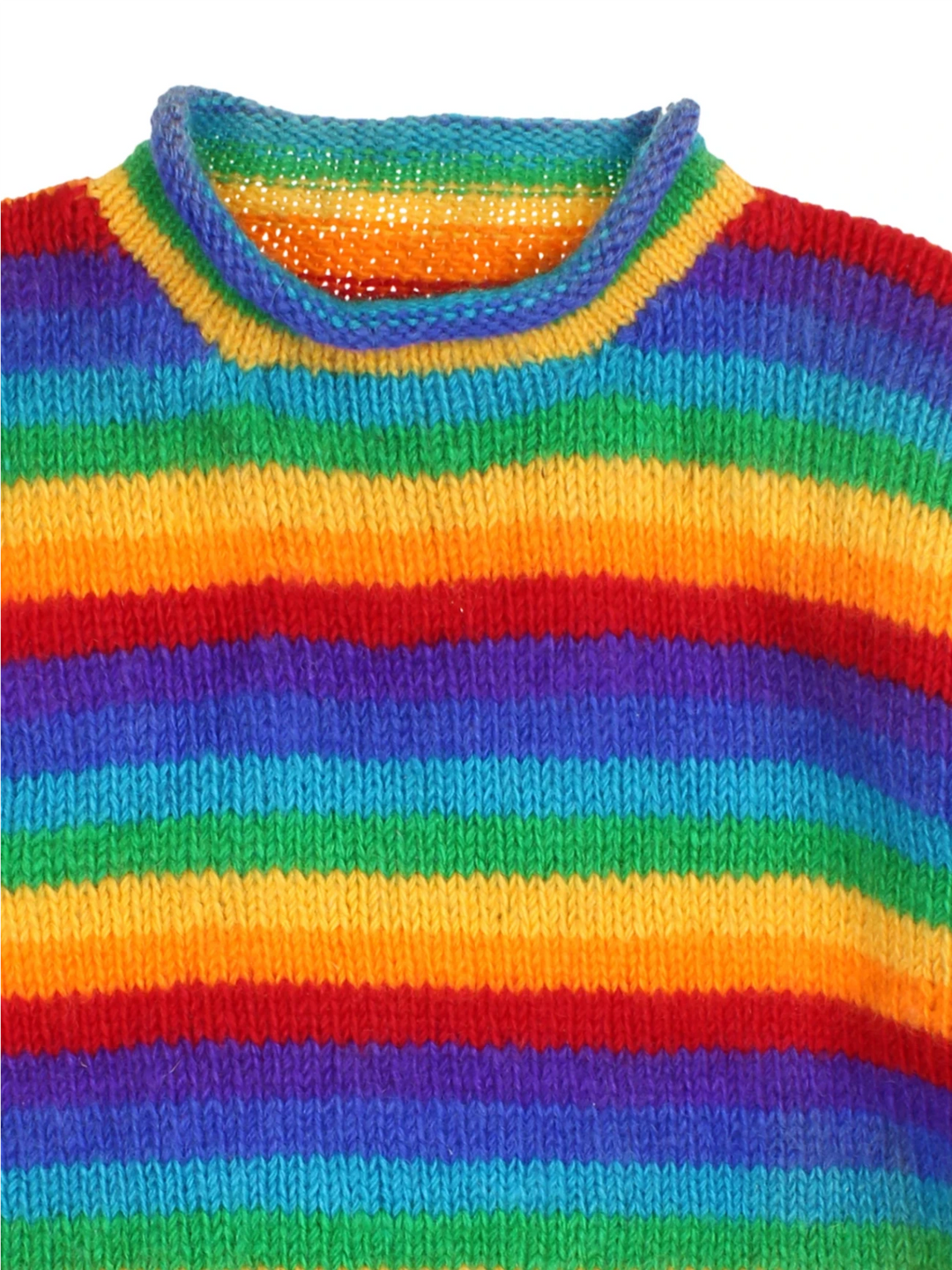 Vintage Rainbow Stripe Jumper (Size L) - VintageFolk
