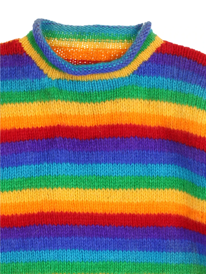 Vintage Rainbow Stripe Jumper (Size L) - VintageFolk