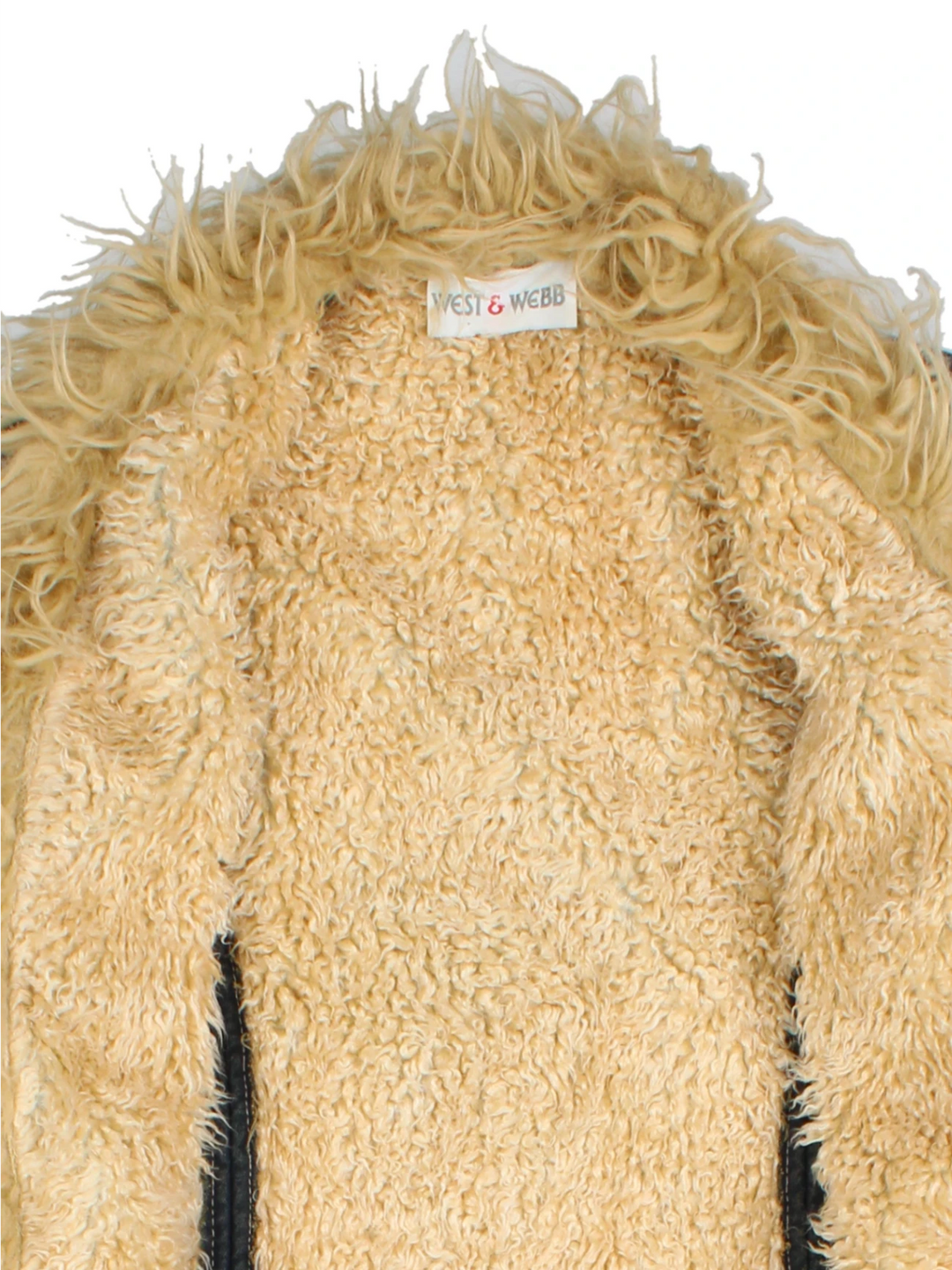 Y2K Denim Afghan Coat (Size S) - VintageFolk