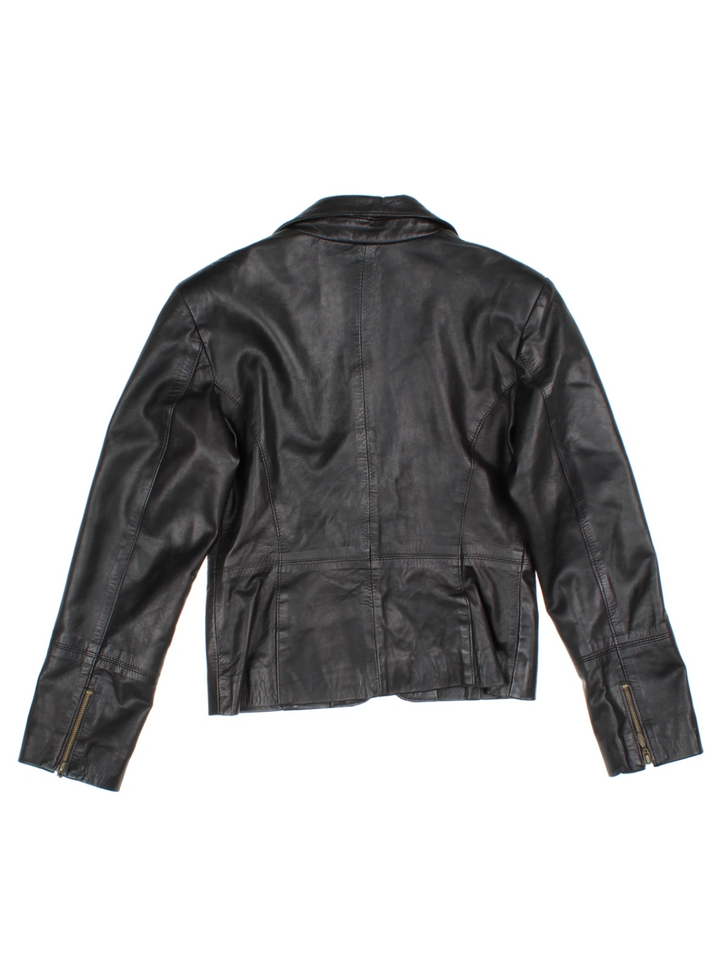 Y2K Leather Jacket (Size XS) - VintageFolk