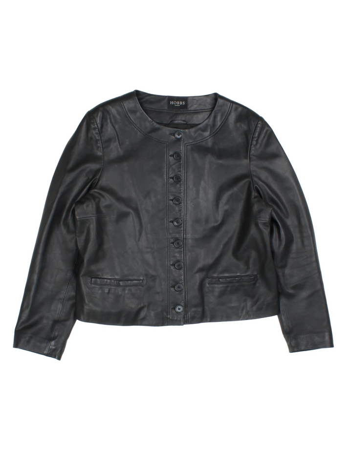 90's Hobbs Leather Jacket (Size M) - VintageFolk