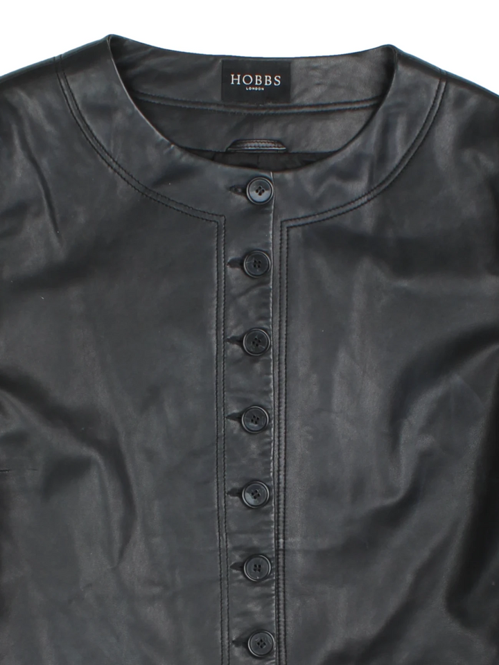 90's Hobbs Leather Jacket (Size M) - VintageFolk