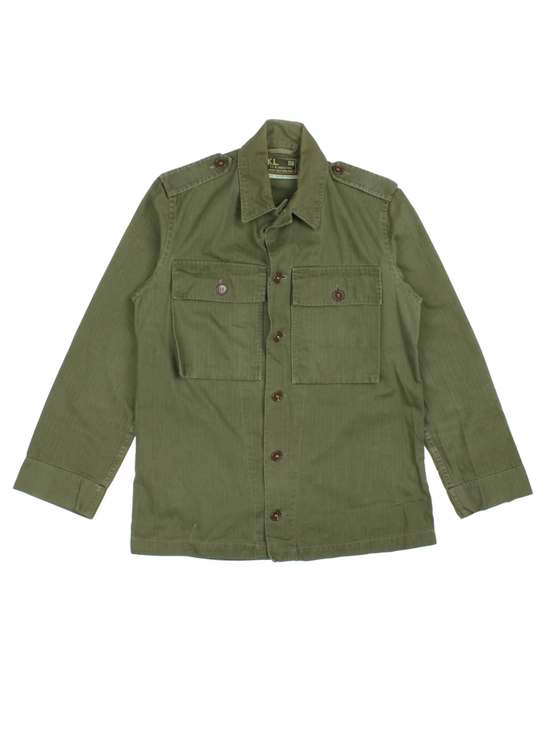Dutch Army HBT Utility Shirt (Size S) - VintageFolk