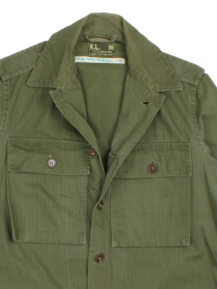Dutch Army HBT Utility Shirt (Size S) - VintageFolk