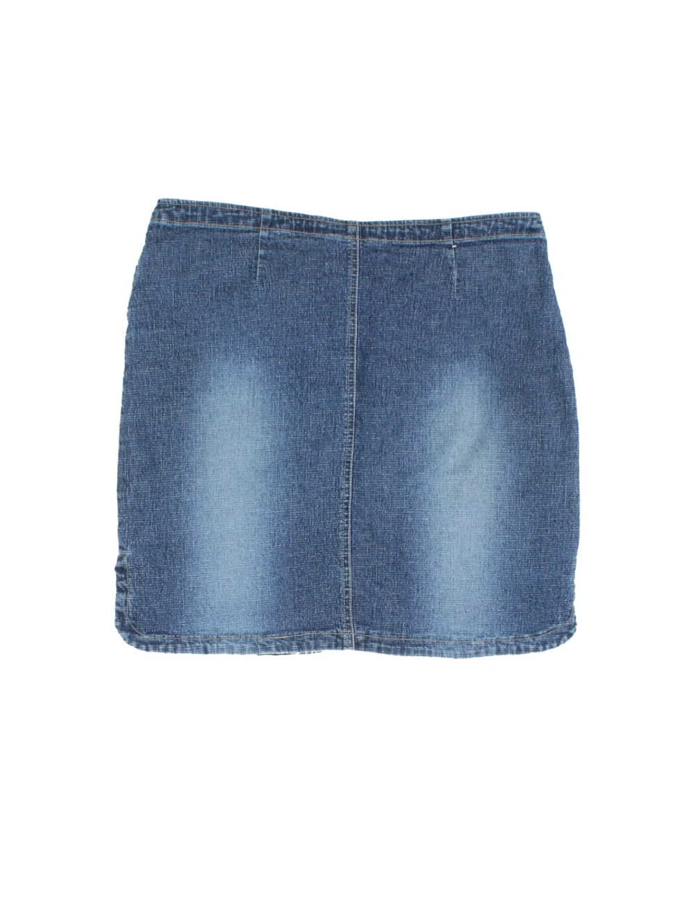 Y2K Embroidered Denim Mini Skirt (Size XL) - VintageFolk