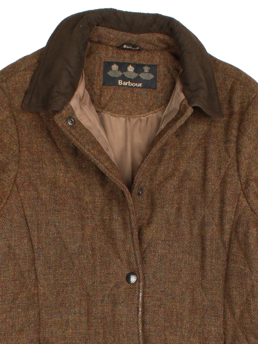 Barbour Quilted Shetland Tweed Jacket (Size S) - VintageFolk