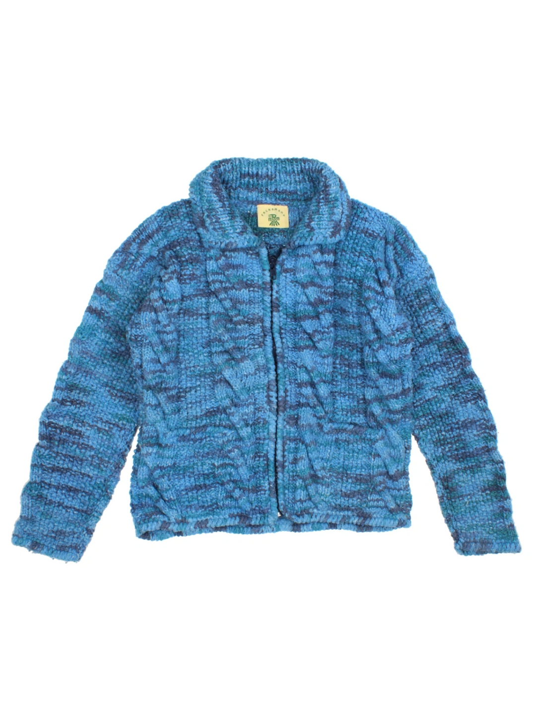 Pachamama Cable Knit Zip Cardigan (Size M) - VintageFolk
