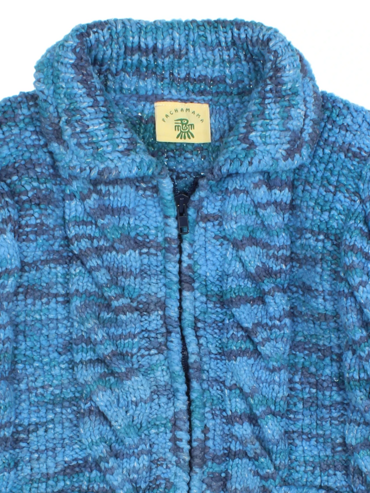 Pachamama Cable Knit Zip Cardigan (Size M) - VintageFolk
