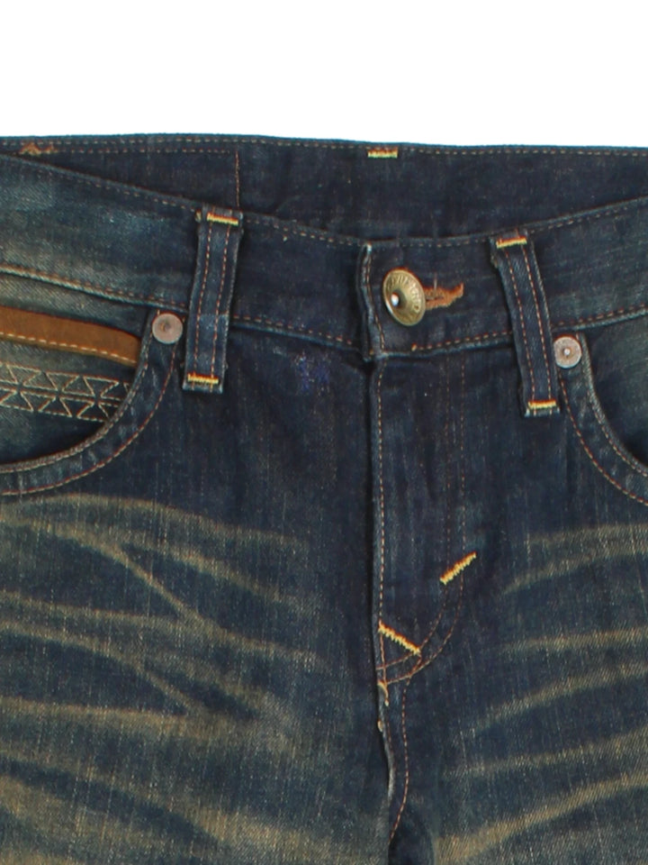 Y2K Edwin Leather Patch Jeans (Size M)