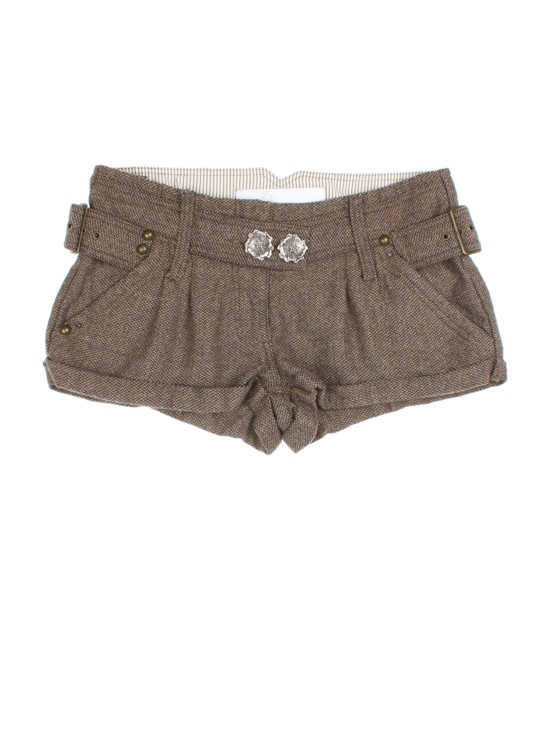 Y2K Wool Micro Shorts (Size XL) - VintageFolk