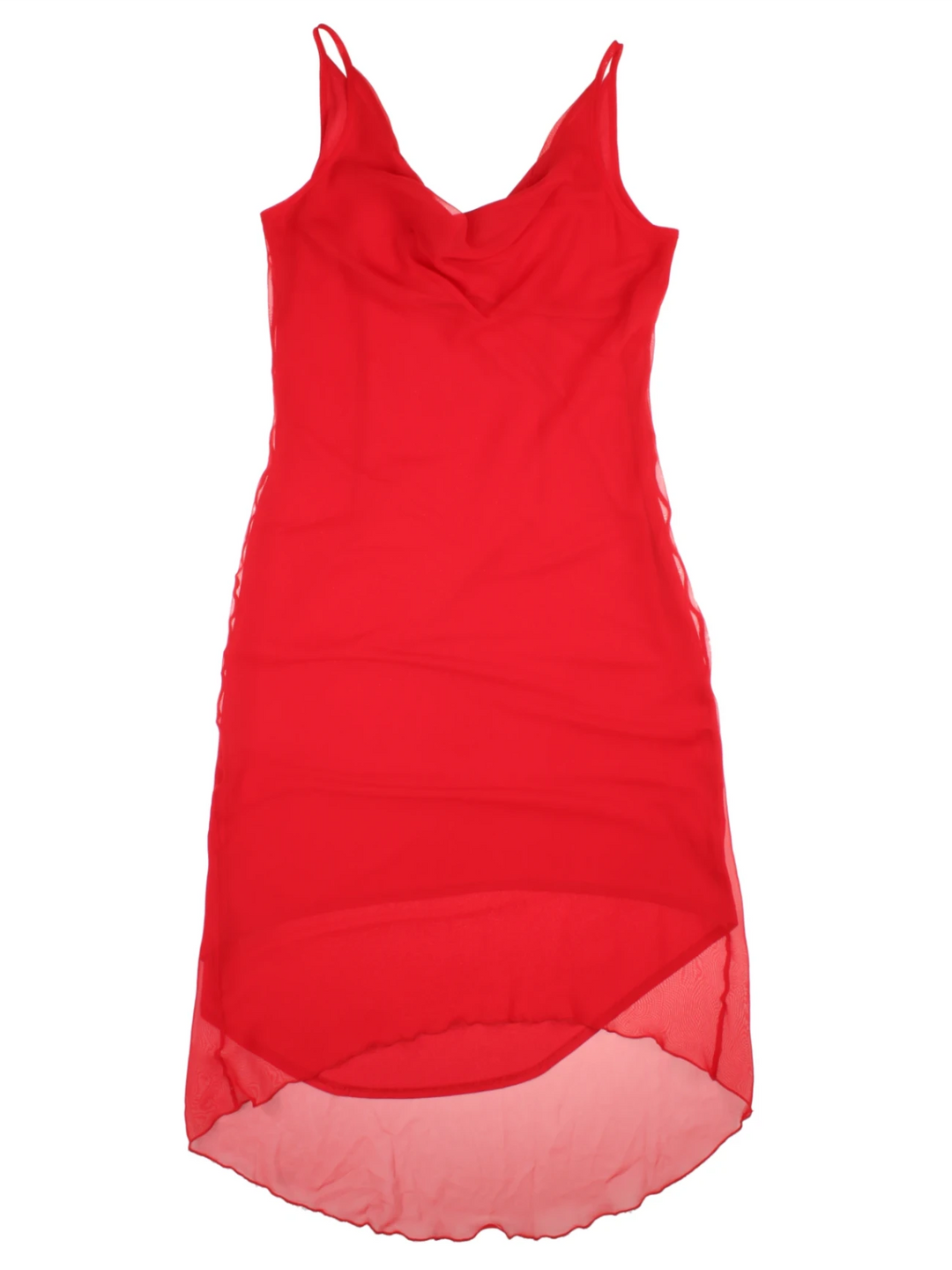 Y2K Sheer Layered Midi Dress (Size M) - VintageFolk