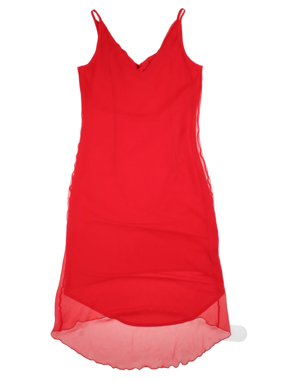 Y2K Sheer Layered Midi Dress (Size M) - VintageFolk