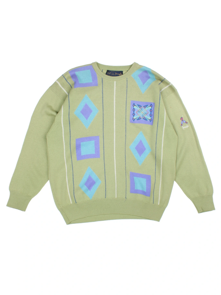 80's Pringle Geometric Pattern Jumper (Size M) - VintageFolk