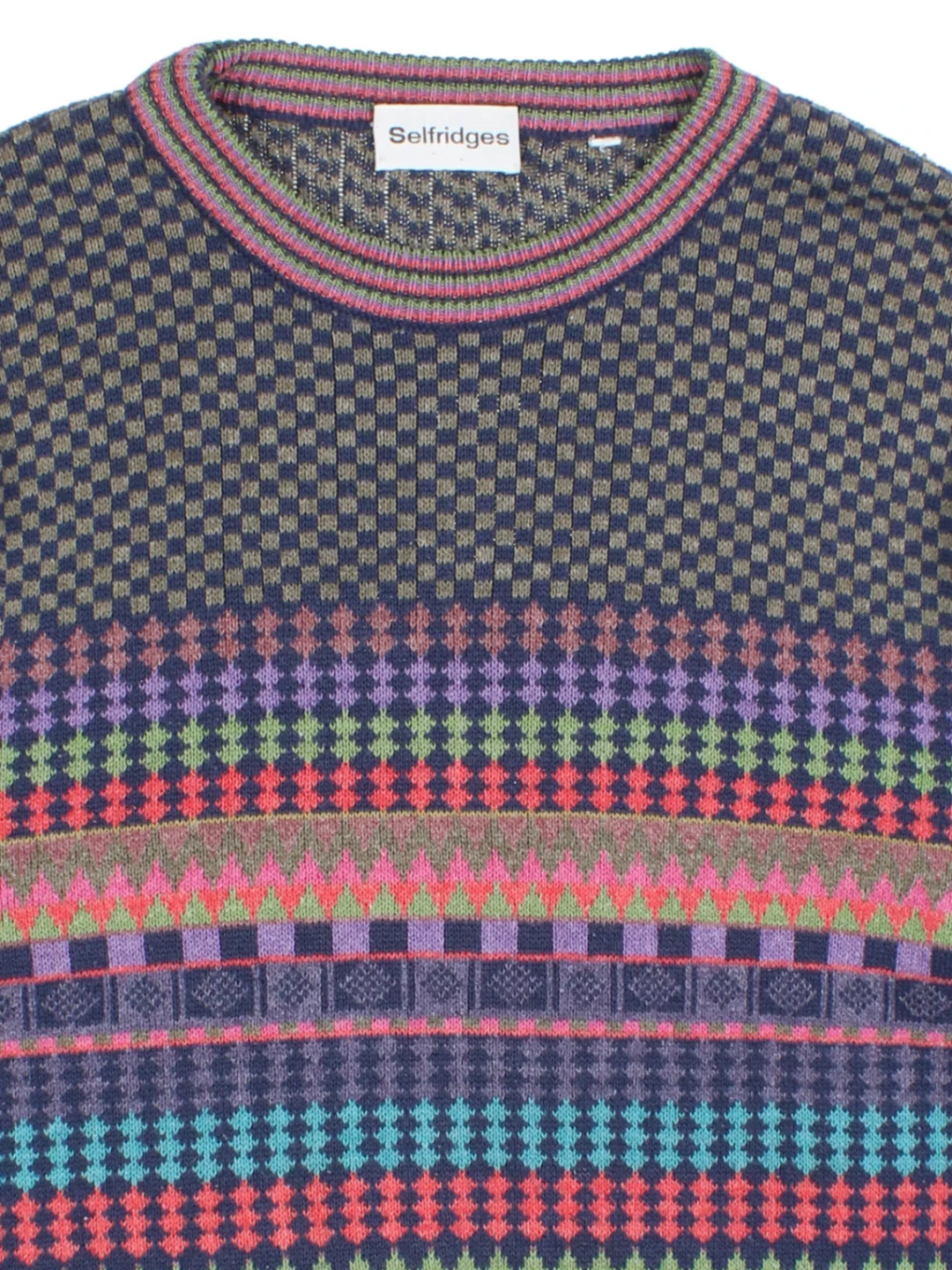 90's Selfridges Geometric Jumper (Size M) - VintageFolk