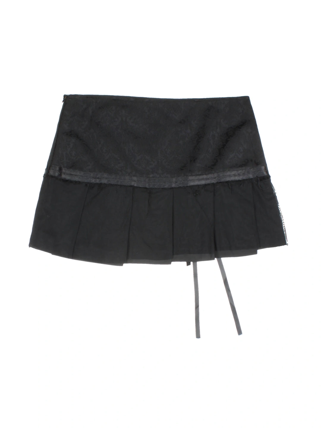 Y2K Pleated Bow Mini Skirt (Size M) - VintageFolk