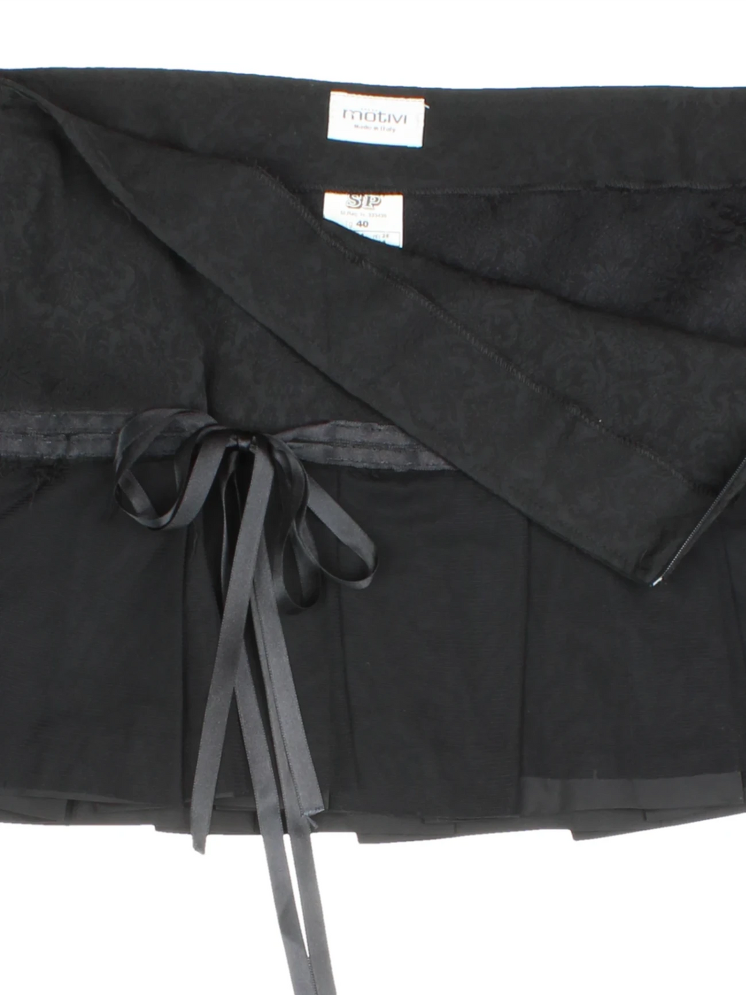 Y2K Pleated Bow Mini Skirt (Size M) - VintageFolk