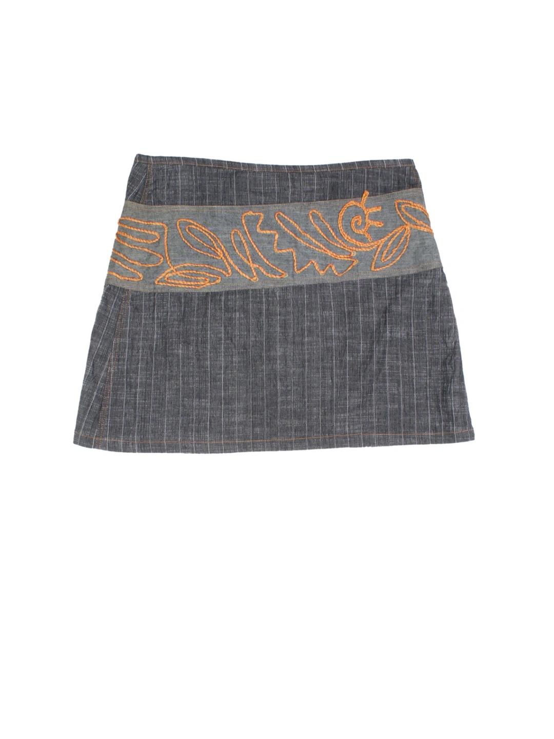 Y2K Save The Queen Embroidered Mini Skirt (Size L) - VintageFolk