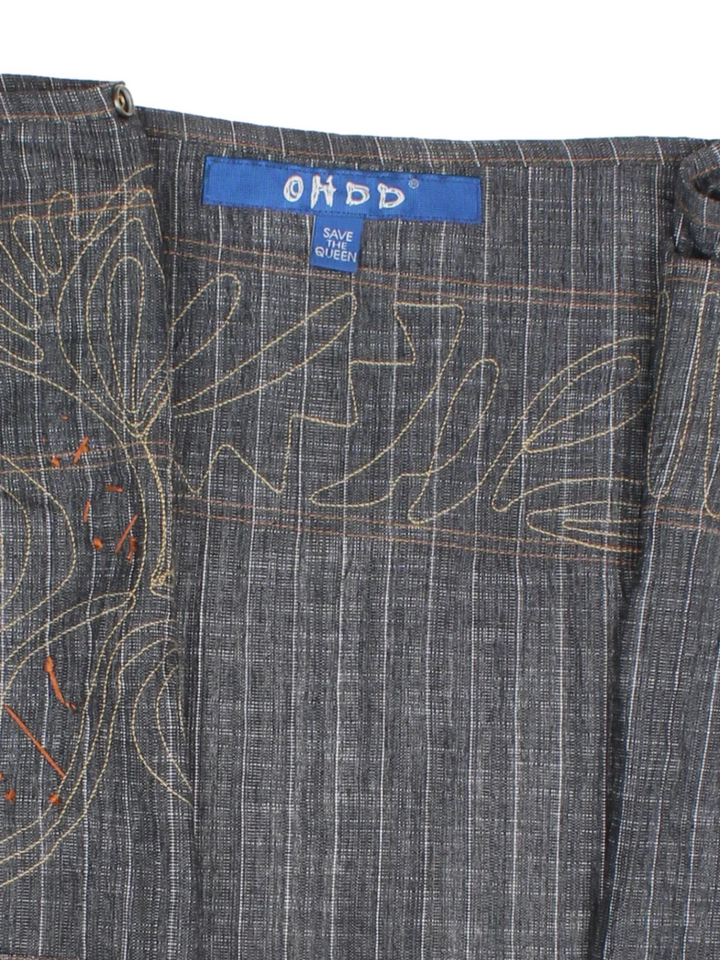 Y2K Save The Queen Embroidered Mini Skirt (Size L) - VintageFolk