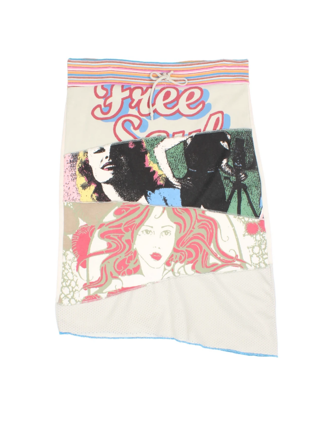 Y2K Free Soul Graphic Midi Skirt (Size S) - VintageFolk