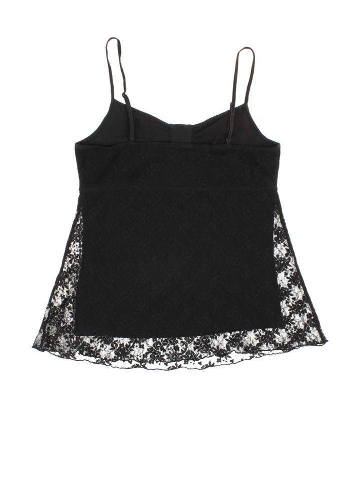 Y2K Lace Layered Vest Top (Size S) - VintageFolk