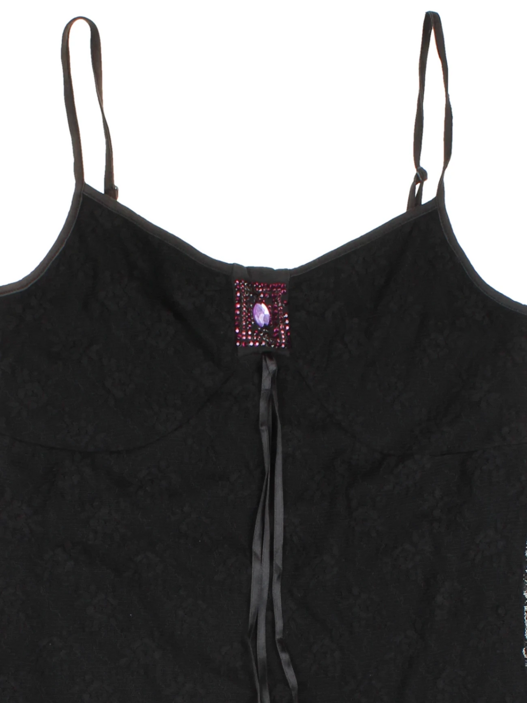 Y2K Lace Layered Vest Top (Size S) - VintageFolk