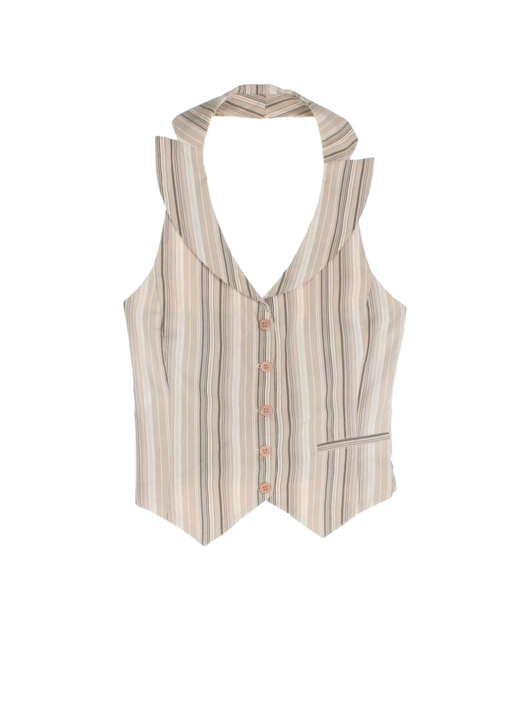 Y2K Halter Neck Waistcoat (Size XXS) - VintageFolk