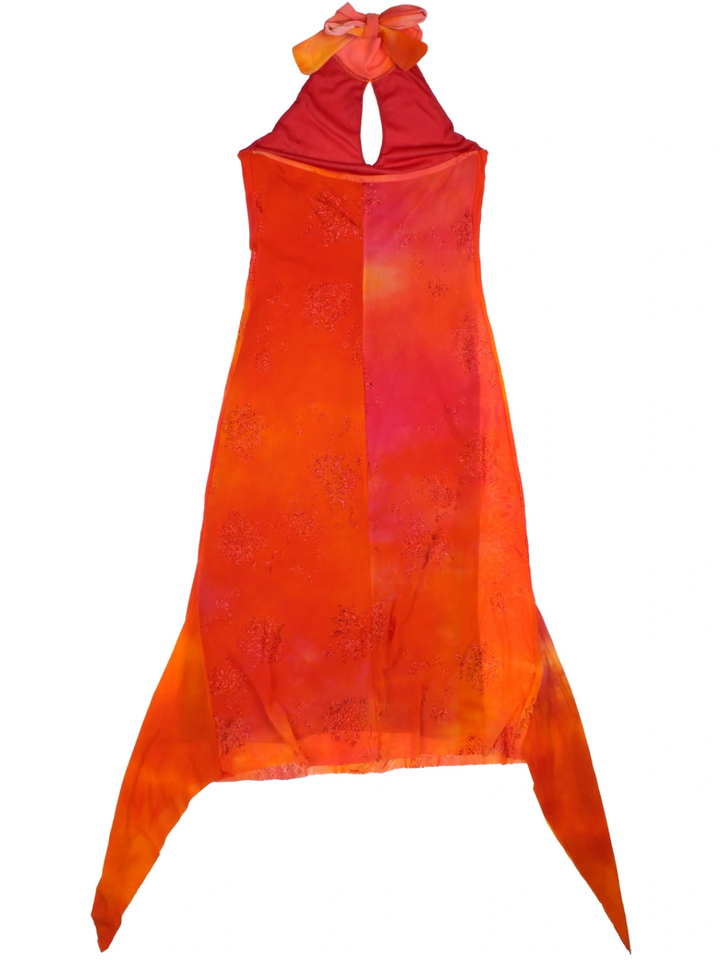 Y2K Embroidered Beaded Midi Dress (Size S) - VintageFolk