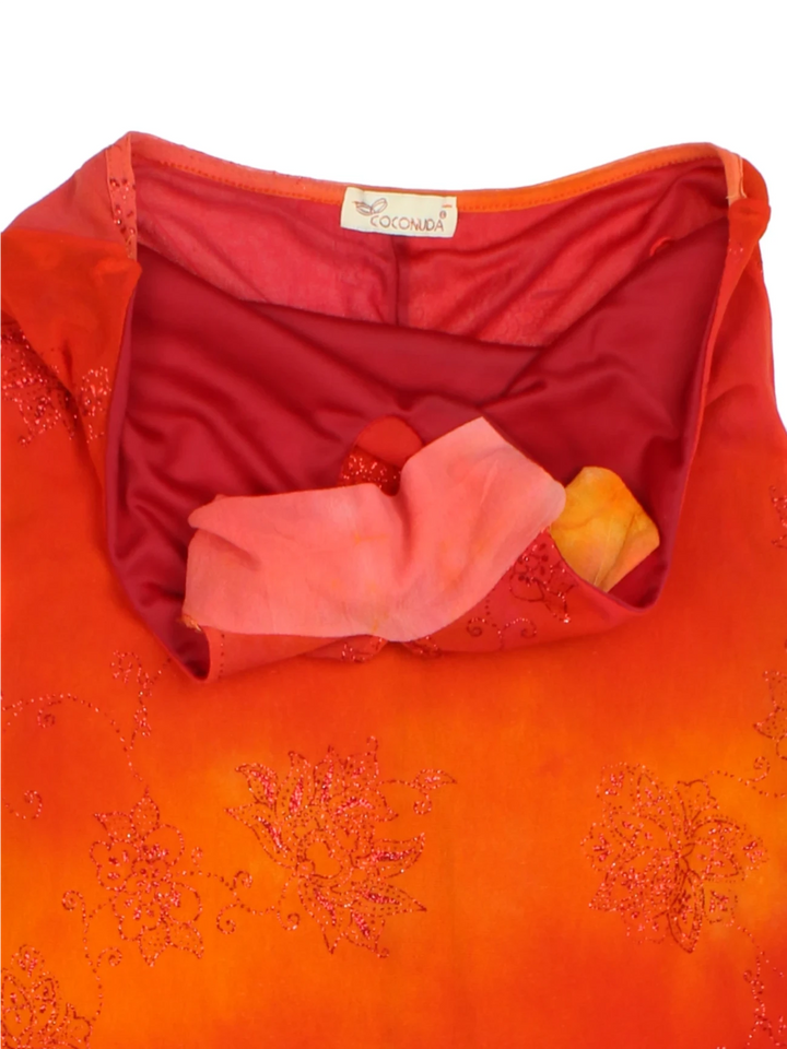 Y2K Embroidered Beaded Midi Dress (Size S) - VintageFolk