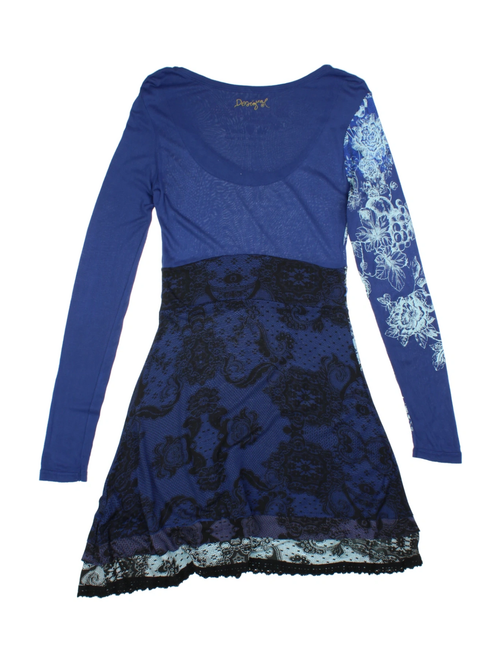 Y2K Desigual Lace Trim Mini Dress (Size M) - VintageFolk