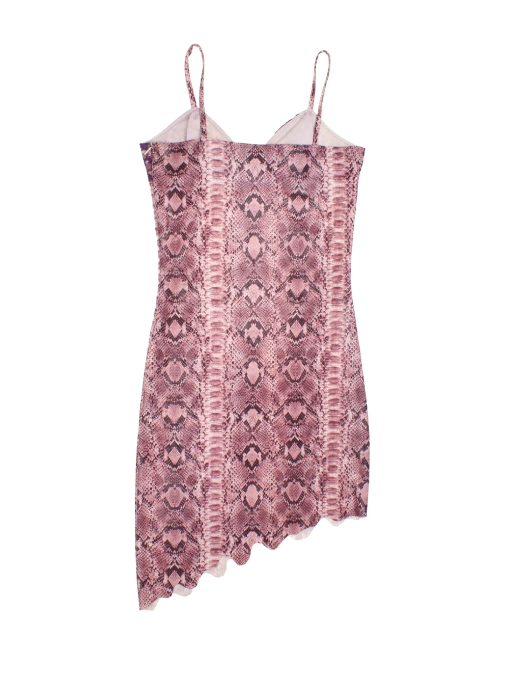 Y2K Asymmetrical Snake Skin Midi Dress (Size M) - VintageFolk