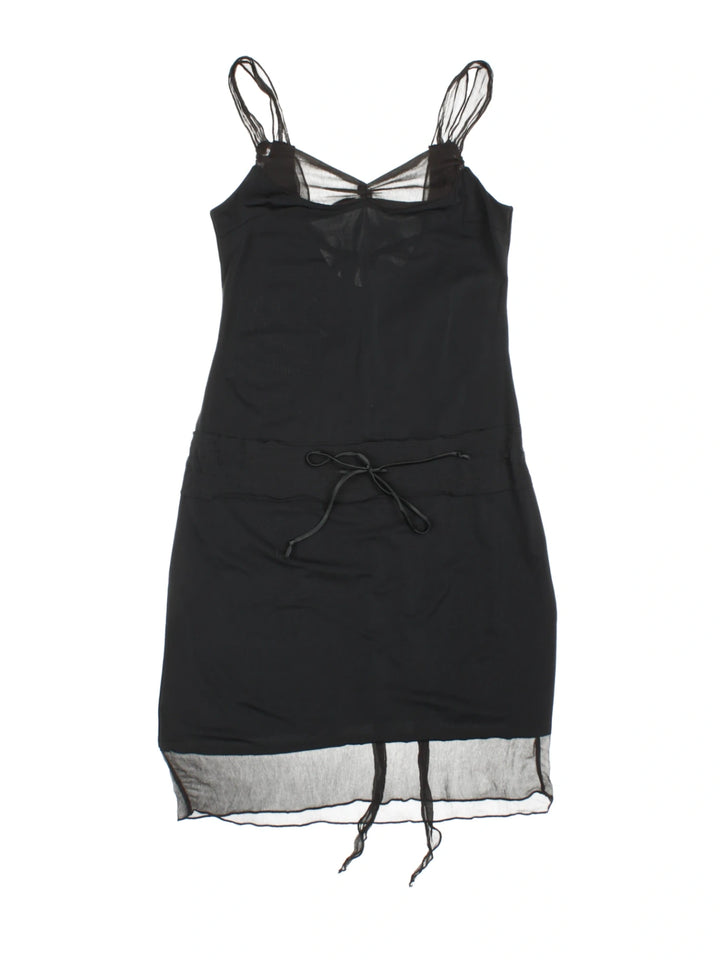 Y2K Mesh Layered Midi Dress (Size S) - VintageFolk