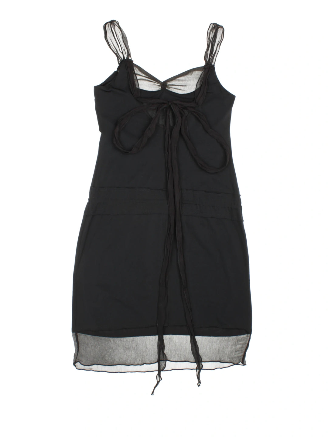 Y2K Mesh Layered Midi Dress (Size S) - VintageFolk